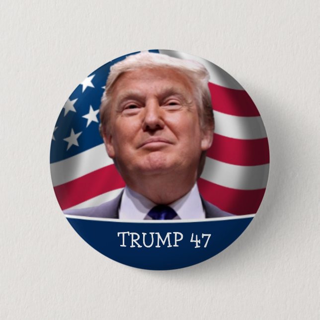 Trump for president 47 vote 2024 button (Front)