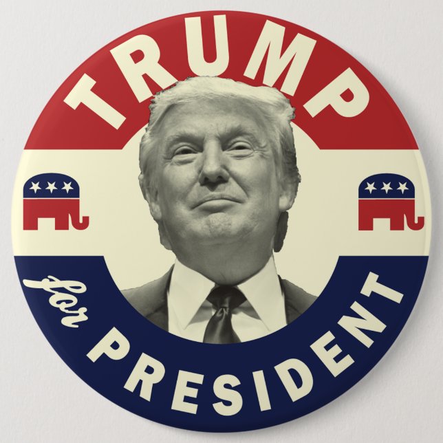 Trump For President Button - Trump 2016 Button (Front)