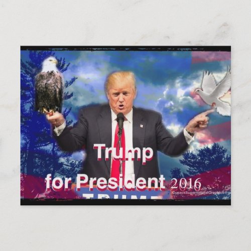 Trump for President Eagle  Dove Postcard