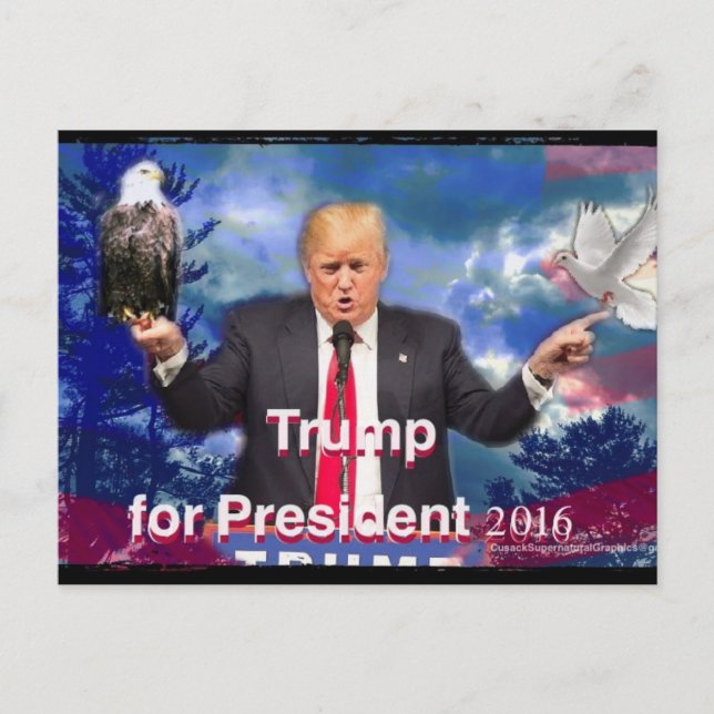 Trump for President Eagle & Dove Postcard (Front)