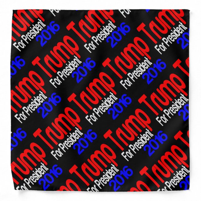 Trump For President Red White and Blue Bandana (Front)