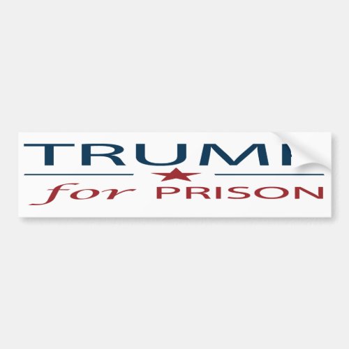Trump For Prison Anti Trump Political Slogan   Bumper Sticker