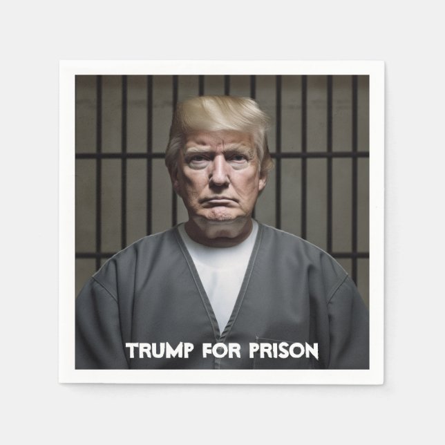 Trump For Prison Trump in Jail Napkins (Front)