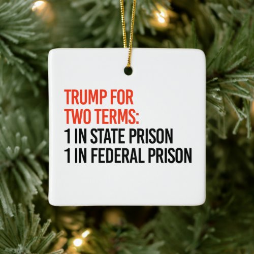 Trump for two terms ceramic ornament