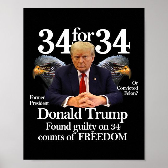 Trump Found Guilty On &#  Counts Of Freedom  Poster (Front)