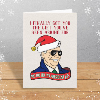 Trump Free Christmas President Joe Biden Funny Holiday Card by CirqueDePolitique at Zazzle