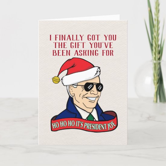 Trump Free Christmas President Joe Biden Funny Holiday Card