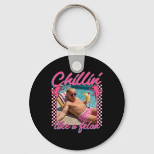 Trump Funny Chillin Like A Felon Trump 2024  Keychain