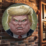 TRUMP Funny Dartboard With A Presidential Target<br><div class="desc">Picture of Donald Trump Dart Board. 
This humorous dartboard features a caricature of a former president,  perfect for a game night with friends or to add a touch of whimsy to your game room.</div>