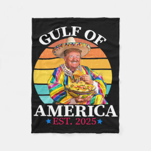 Trump Funny Gulf Of Us America Est 2025 Fleece Blanket