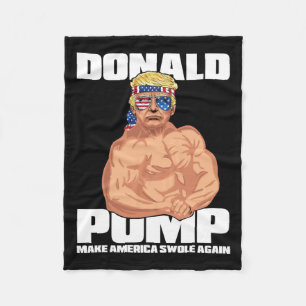 Trump Funny July 4th Donald Pump  Fleece Blanket