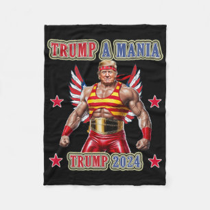 Trump Funny Wrestling Trumpamania Republican Conve Fleece Blanket