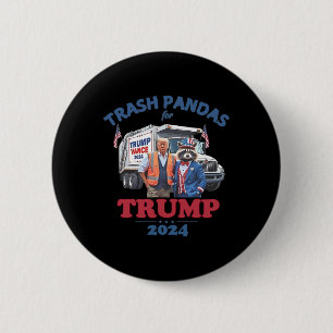 Trump Garbyge Trash Pandas For Trump 2024 Button