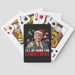 Trump Gift Wrap I'll Be Home For Christmas Poker Cards