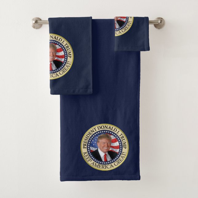 Trump Gifts 2025 President Donald Trump America Bath Towel Set (Insitu)
