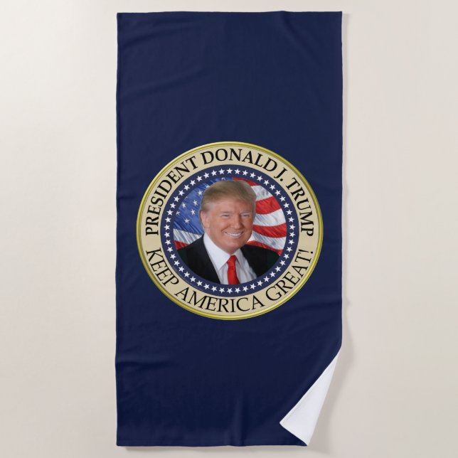 Trump Gifts 2025 President Donald Trump America Beach Towel (Front)