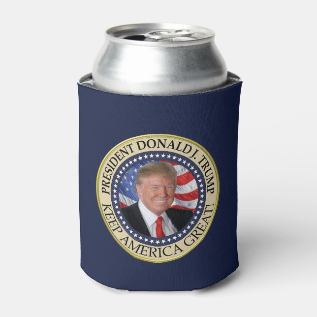Trump Gifts 2025 President Donald Trump America Can Cooler (Can Front)