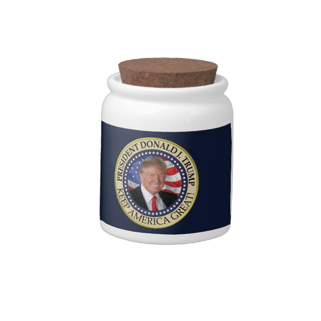 Trump Gifts 2025 President Donald Trump America Candy Jar (Left)
