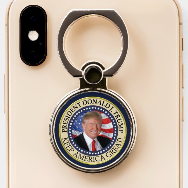 Trump Gifts 2025 President Donald Trump America Phone Ring Stand (Close Up)