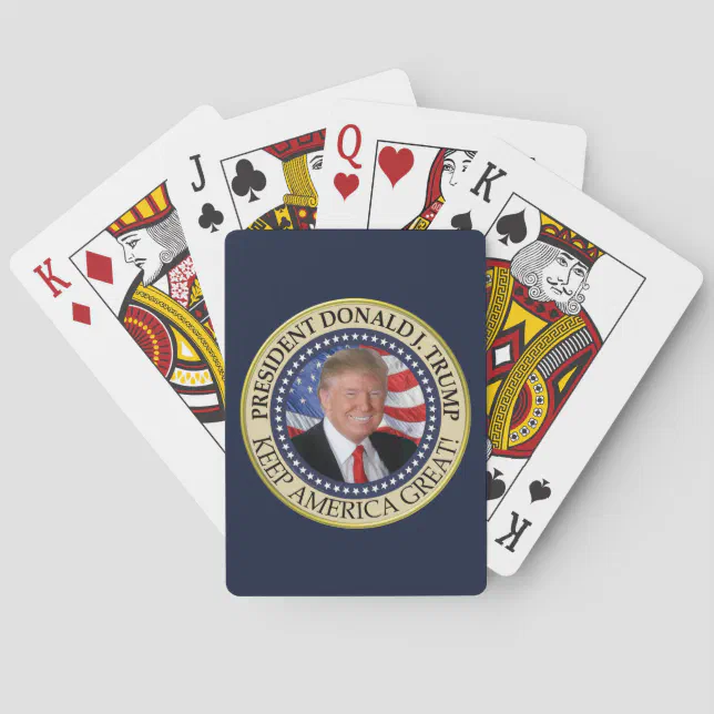 Trump Gifts 2025 President Donald Trump America Poker Cards | Zazzle