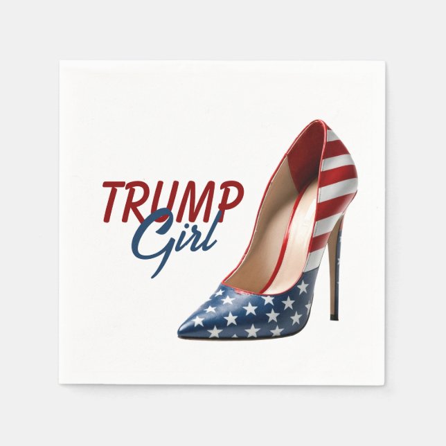 TRUMP GIRL Flag High Heels Napkins (Front)