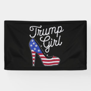 Trump Girl High Heel American Flag Bling Patriot Banner