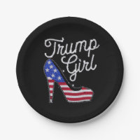 Trump Girl High Heel American Flag Bling Patriot