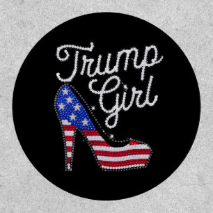 Trump Girl High Heel American Flag Bling Patriot Patch