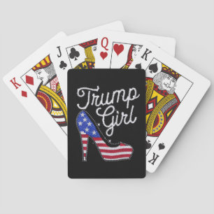 Trump Girl High Heel American Flag Bling Patriot Poker Cards