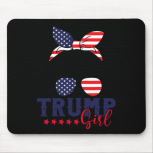 Trump Girl Messy Bun Trump 2024 Election American  Mouse Pad