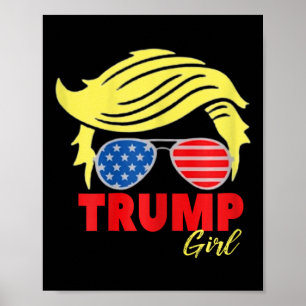Trump Girl Messy Bun Trump 2024 Election American  Poster
