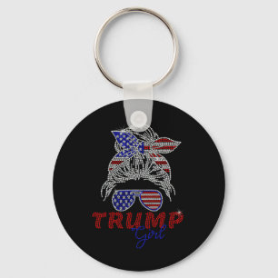 Trump Girl Messy Bun Voting For Trump 2025 Faux Rh Keychain