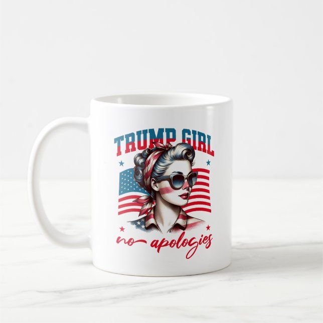 Trump Girl No Apologies Funny Republican Women Coffee Mug (Left)