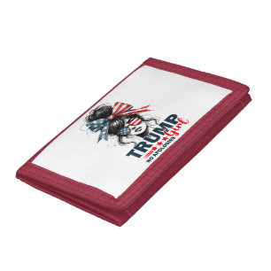 Trump Girl No Apologies Messy Bun Sunglasses Trump Trifold Wallet