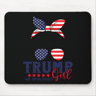 Trump Girl No Apologies Messy Bun Trump 2024 Ameri Mouse Pad