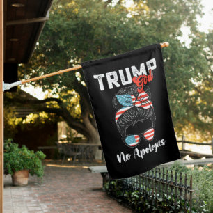 Trump Girl No Apologies Presidential Election House Flag