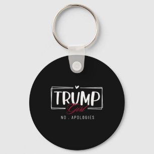 Trump Girl No Apologies Usa Flag Election 2024 Wom Keychain