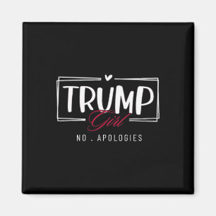 Trump Girl No Apologies Usa Flag Election 2024 Wom Magnet