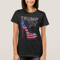 Trump Girl Stilettos High Heel American Flag Bling