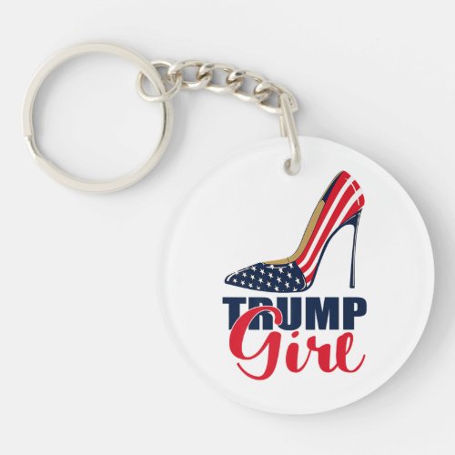 Trump Girl Stilettos High Heel American Flag Trump Keychain
