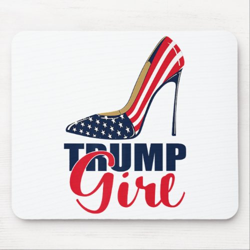 Trump Girl Stilettos High Heel American Flag Trump Mouse Pad