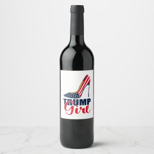 Trump Girl Stilettos High Heel American Flag Trump Wine Label