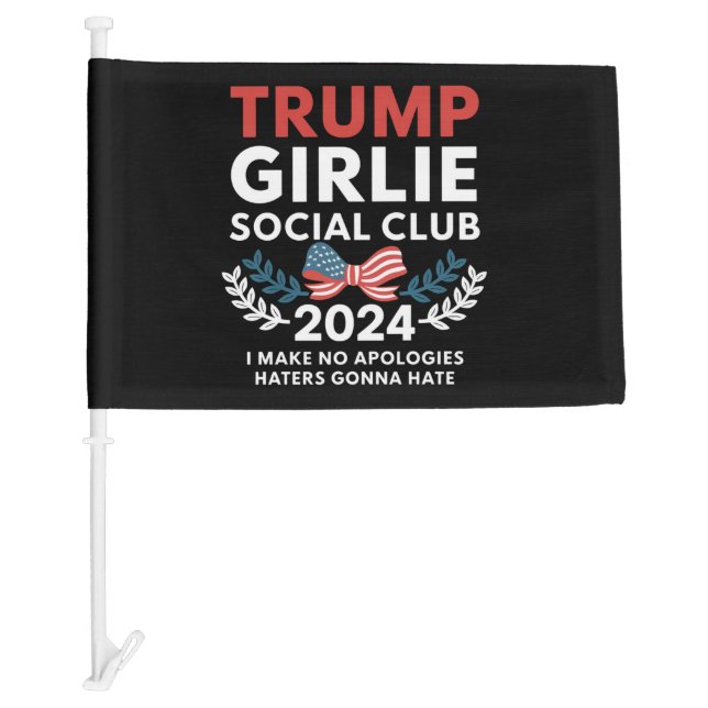 Trump Girlie Coquette Social Club Bow Election  Car Flag (Front)