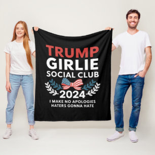 Trump Girlie Coquette Social Club Bow Election  Fleece Blanket