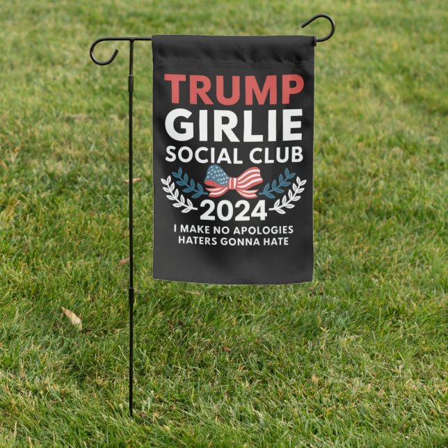 Trump Girlie Coquette Social Club Bow Election  Garden Flag (In SItu)