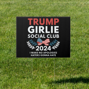Trump Girlie Coquette Social Club Bow Election  Sign