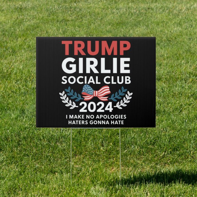 Trump Girlie Coquette Social Club Bow Election  Sign (Insitu)