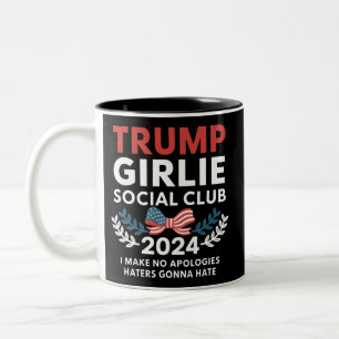 Trump Girlie Coquette Social Club Bow Election Two-Tone Coffee Mug