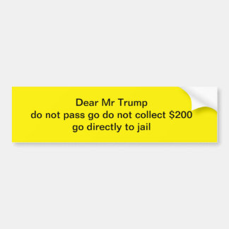 Trump go to jail card bumper sticker
