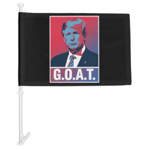 Trump GOAT Election 2024 Republican Vintage Car Flag